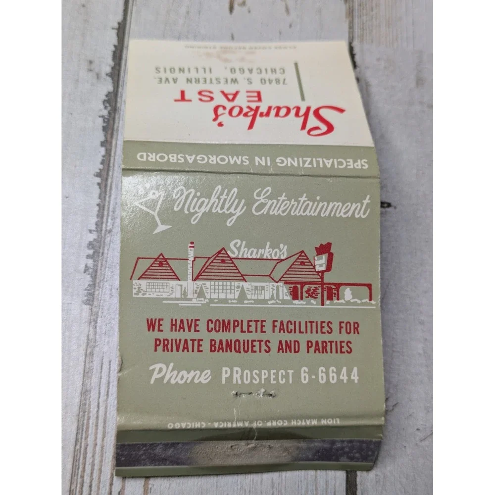 Vintage‎ Matchbook Cover Sharko's East Smorgasbord Restaurant 30 Strike